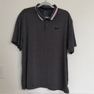 Nike Dri-FIT Striped Polo Shirt – Men’s Size XL – Gray/Black